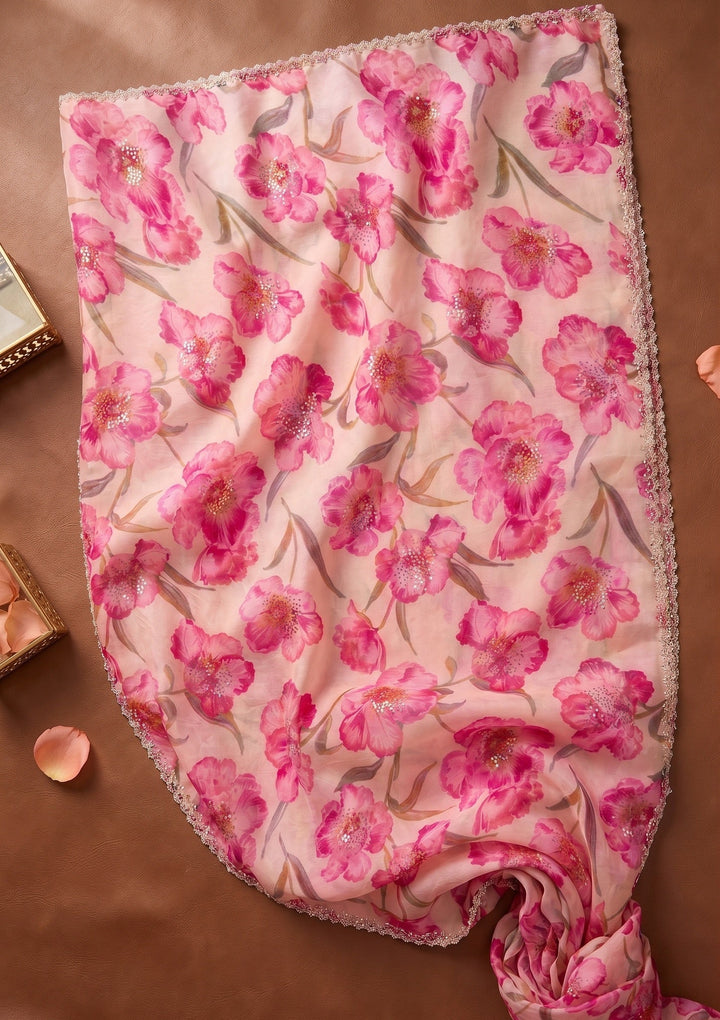 Cream Stonework Tissue Saree