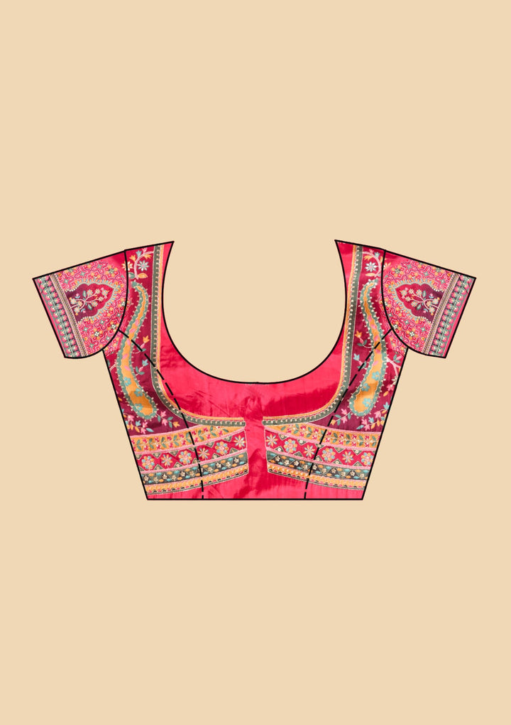 Pink Sequins Satin Saree