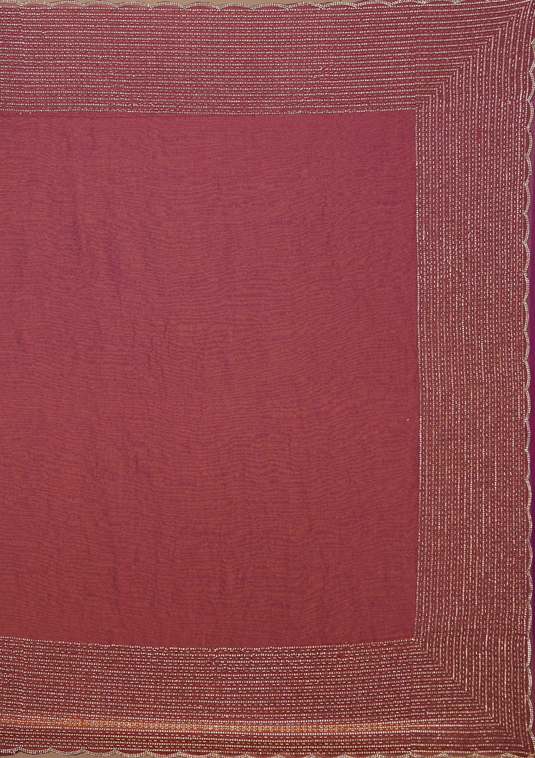 Rust Tissue Gold Stonework Saree With Matching Blouse Piece