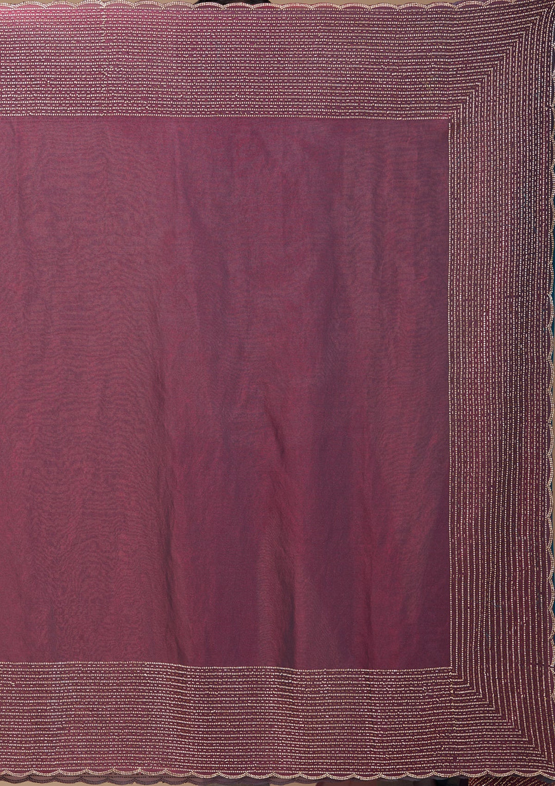 Wine Tissue Gold Stonework Saree With Matching Blouse Piece