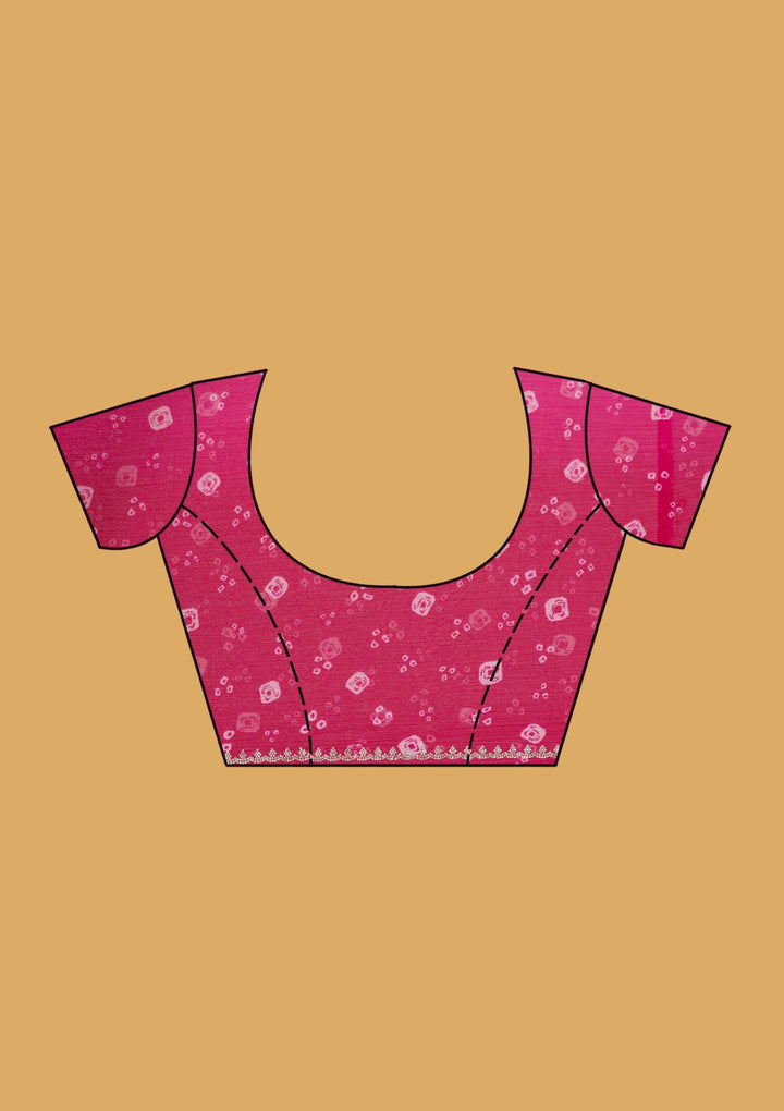Pink Stonework (Silver) Chiffon Saree