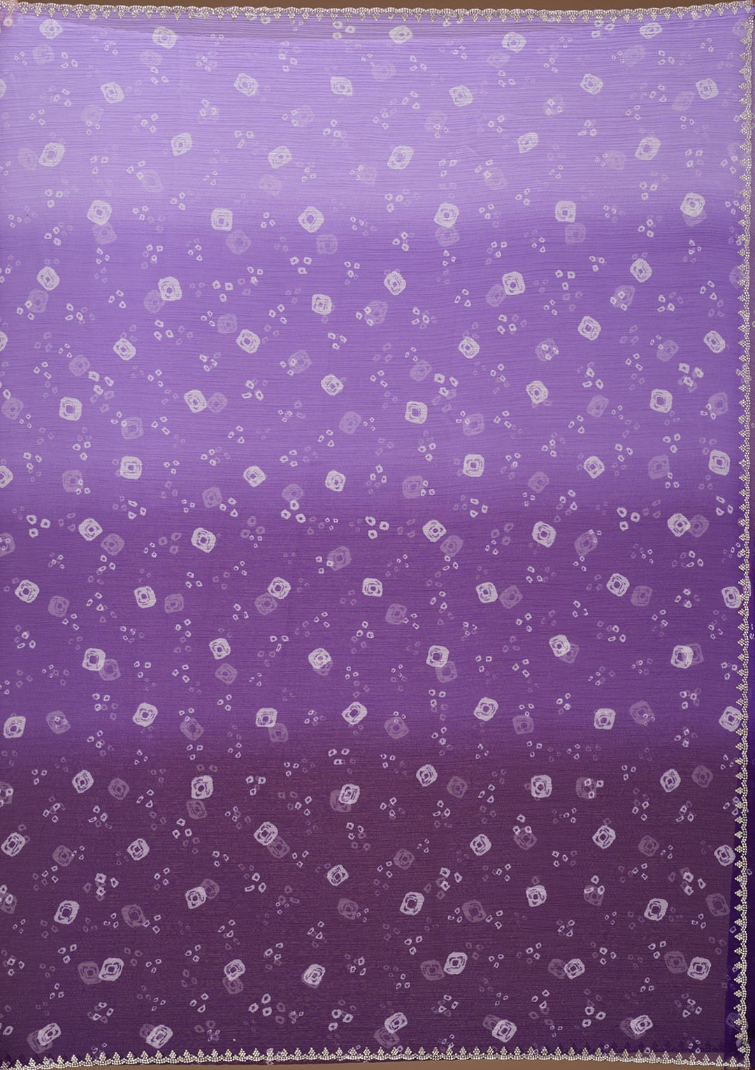 Purple Stonework (Silver) Chiffon Saree