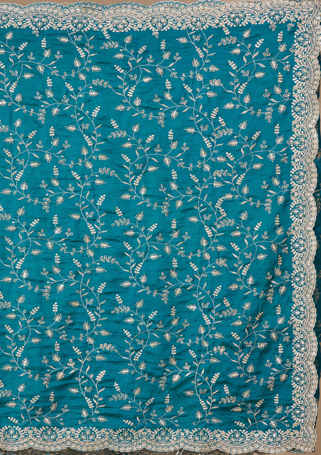 Royal Blue Soft Raw Silk Sequins Saree With Matching Blouse Piece