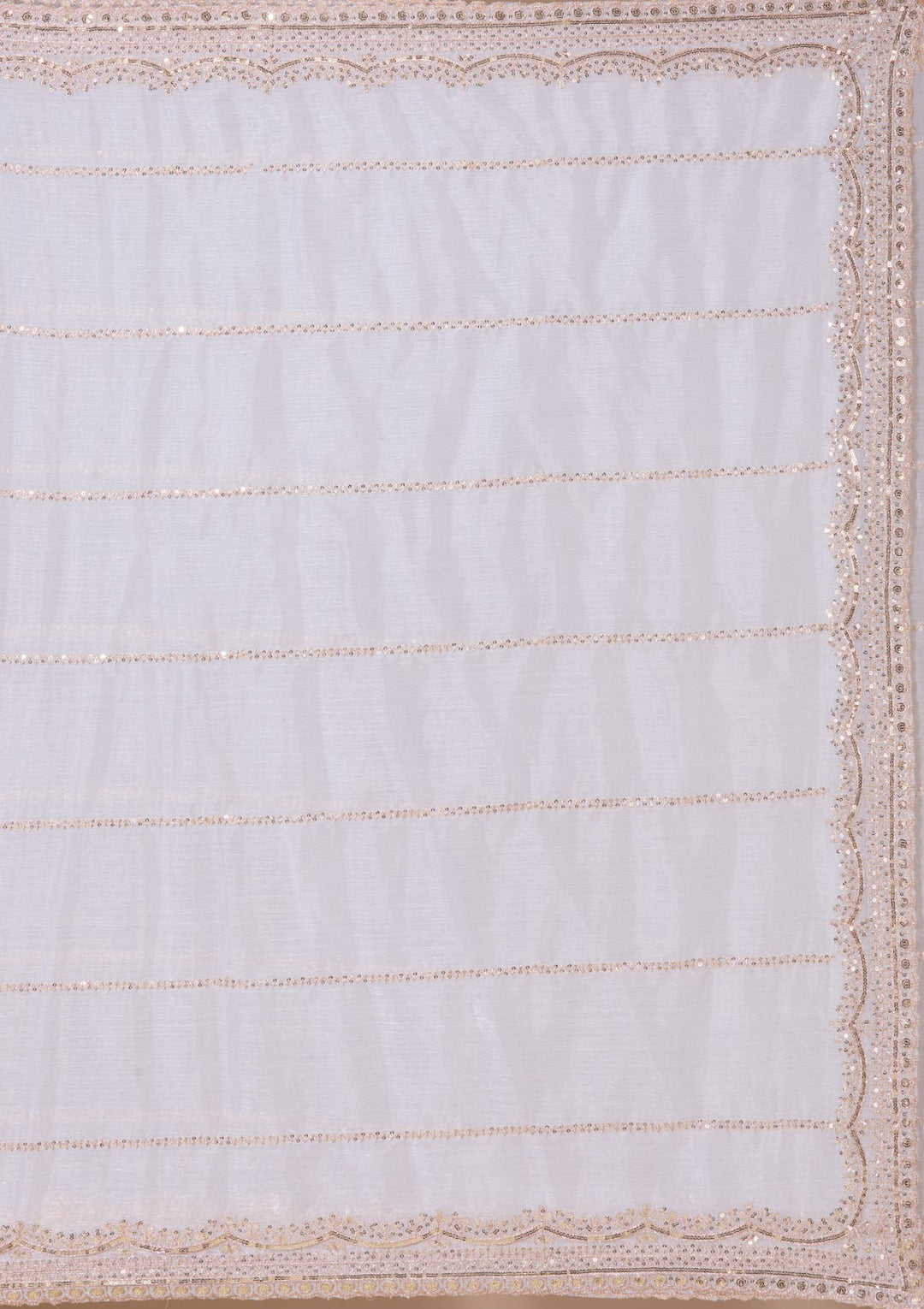 Off White Tissue Gold Zariwork Saree With Matching Blouse Piece
