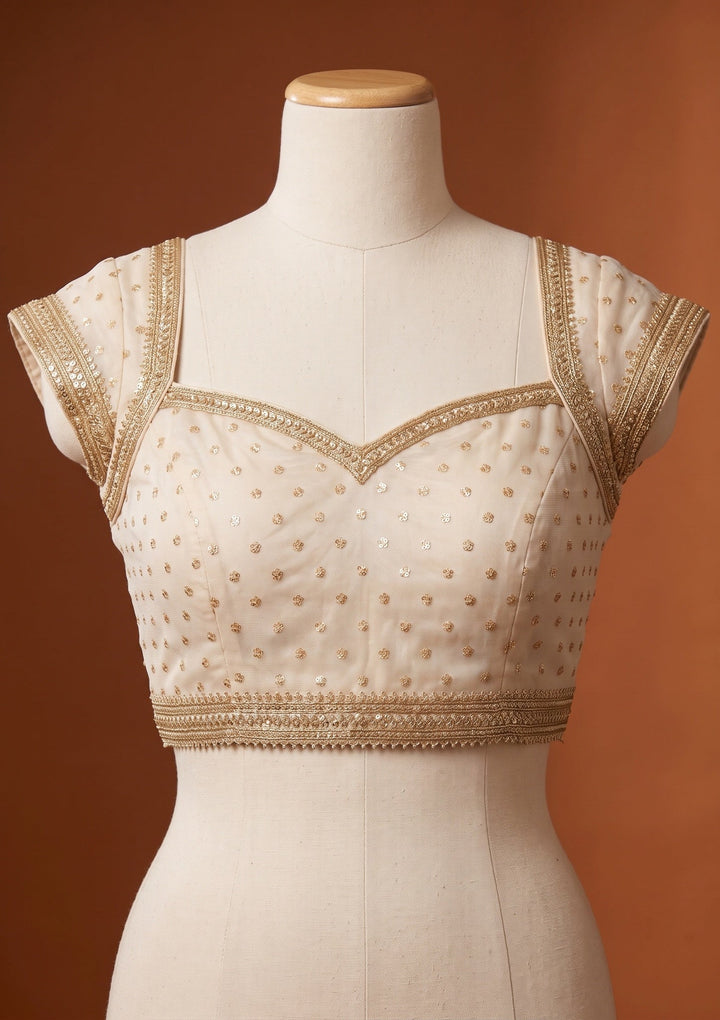 Lavender Zariwork (Gold) Chanderi Saree With Matching Blouse Piece