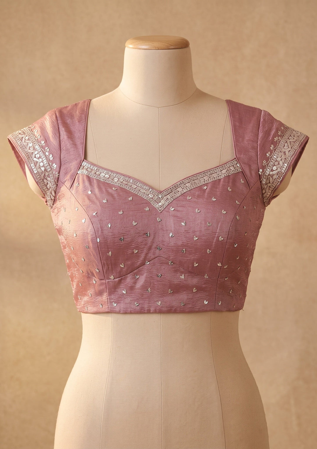Pink Sequins Tissue Saree