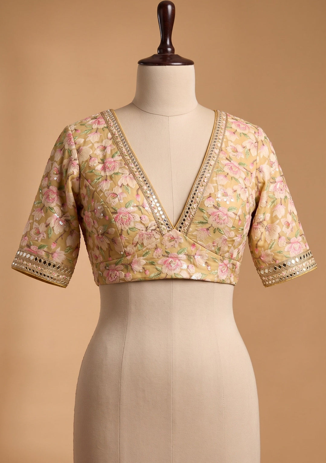 Mustard Yellow Sequins Tissue Saree