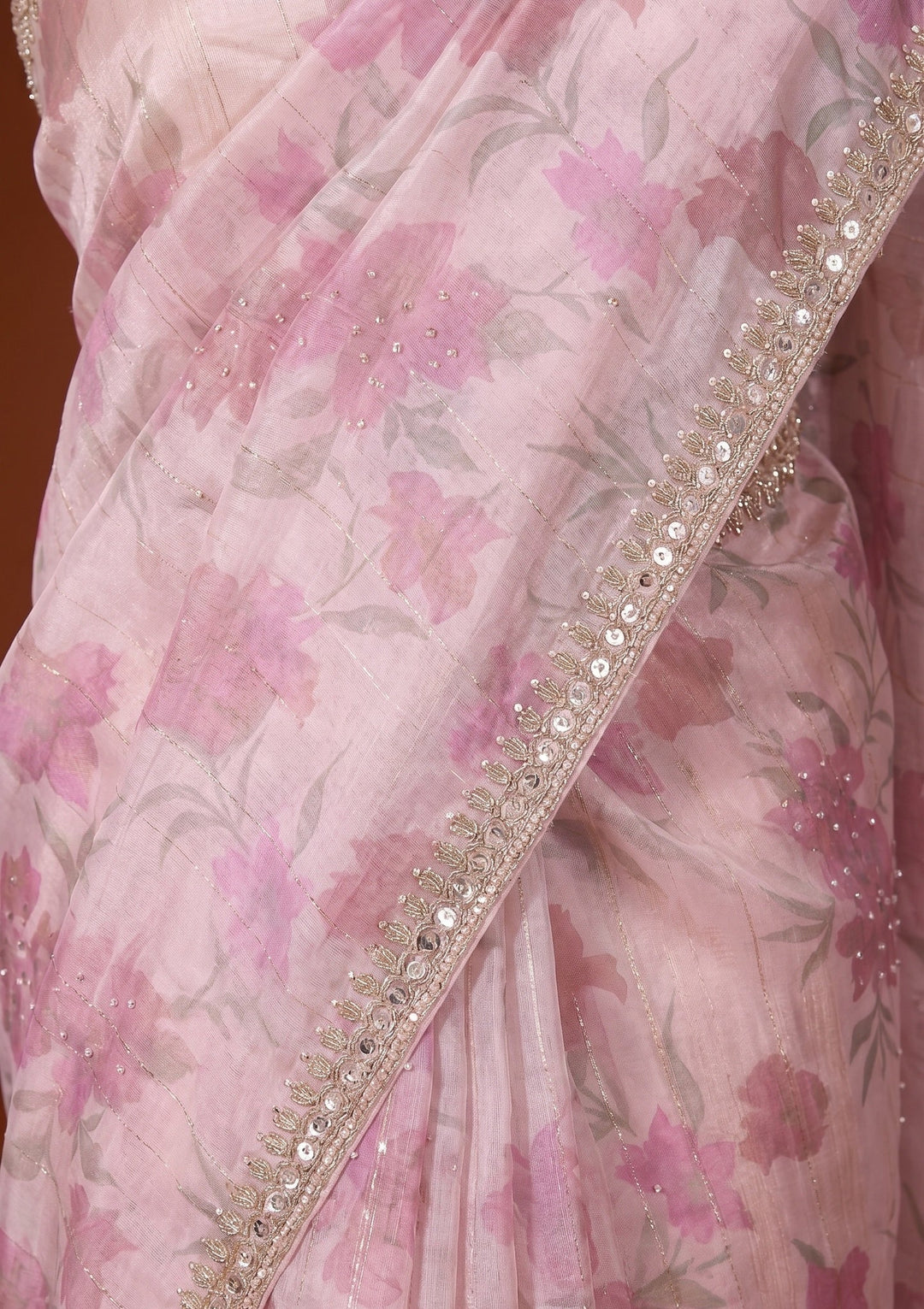 Mauve Cutdana Organza Saree