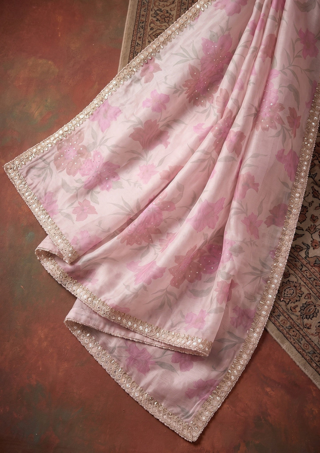 Mauve Cutdana Organza Saree
