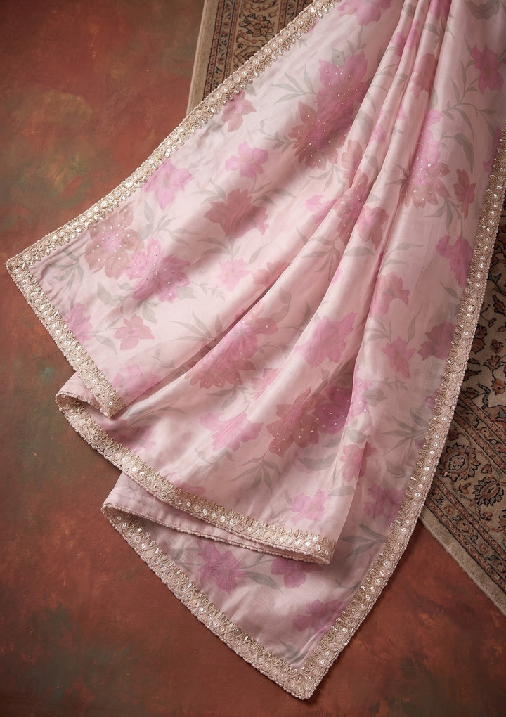 Mauve Cutdana Organza Saree
