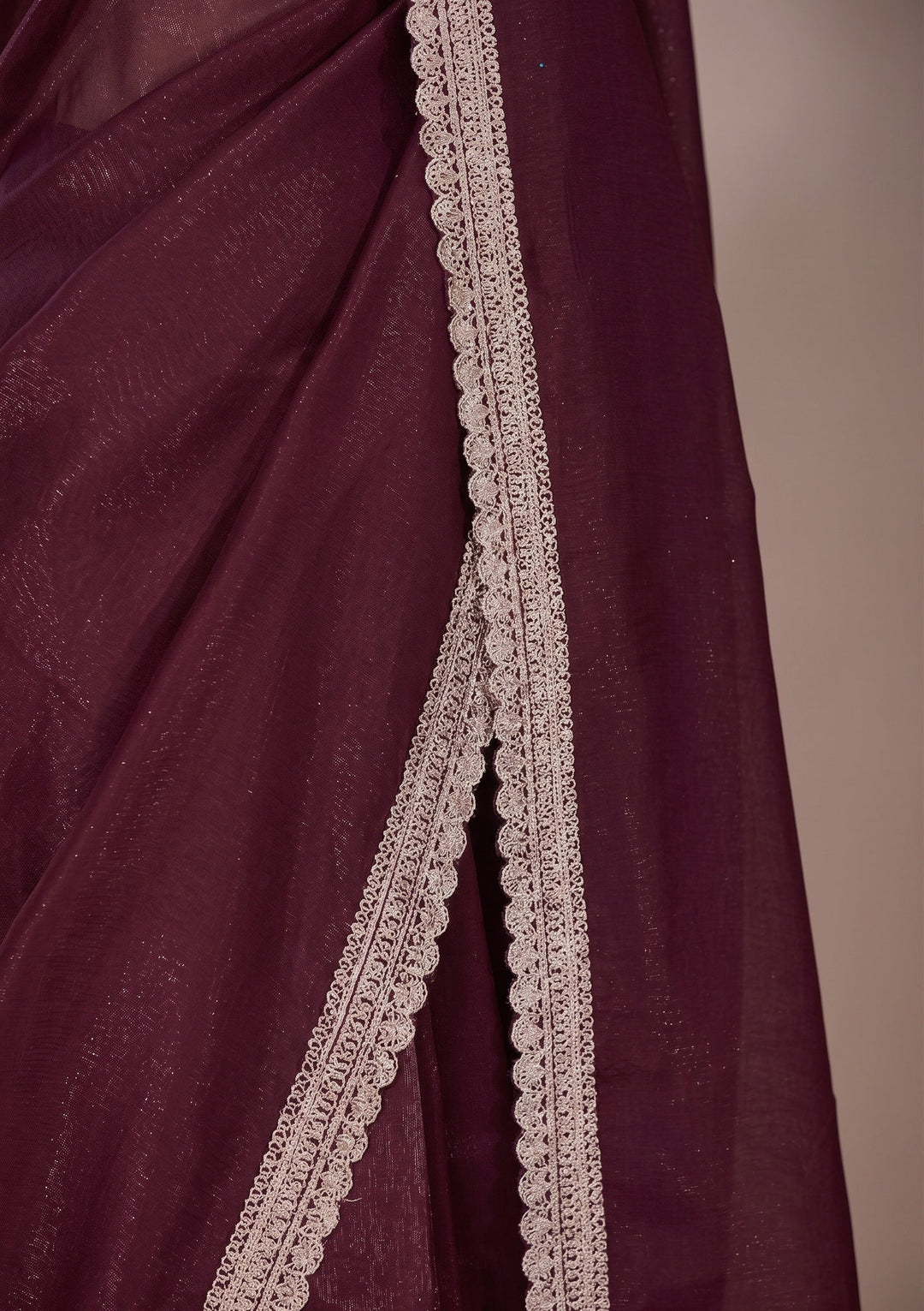Wine Stonework (Gold) Tissue Saree
