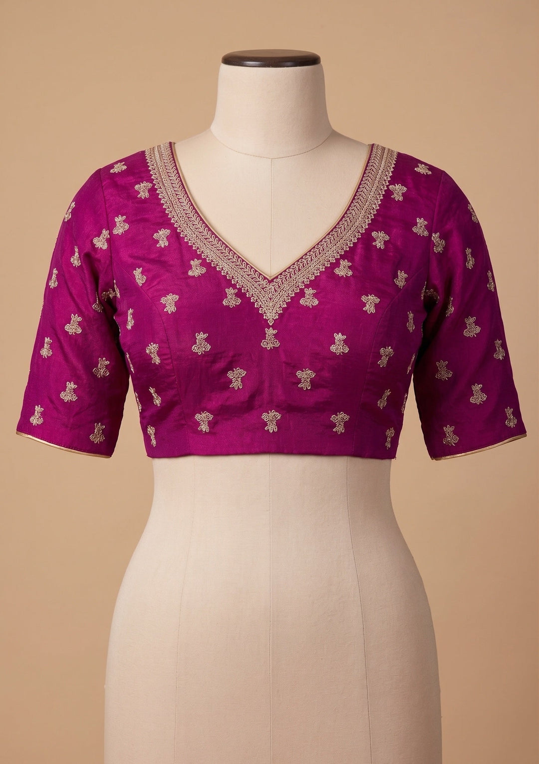 Wine Stonework (Gold) Tissue Saree