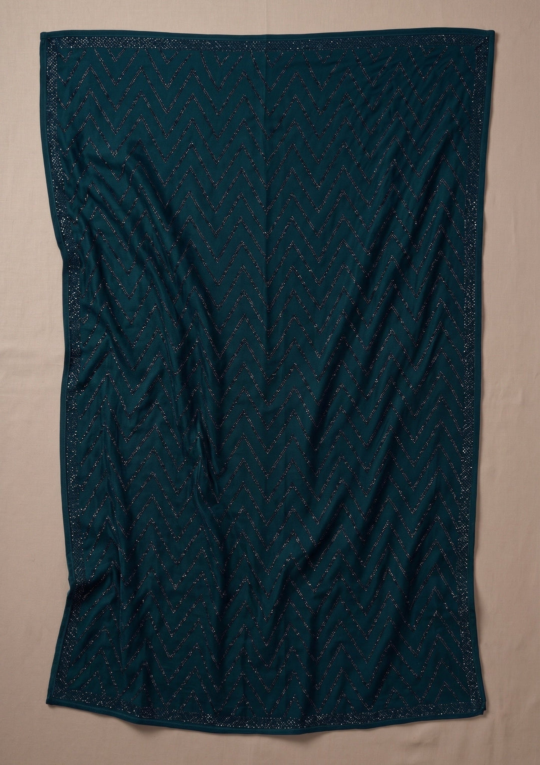 Peacock Blue Swarovski Satin Saree