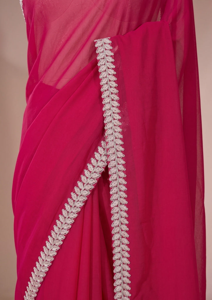 Red Stonework (Gold) Georgette Saree