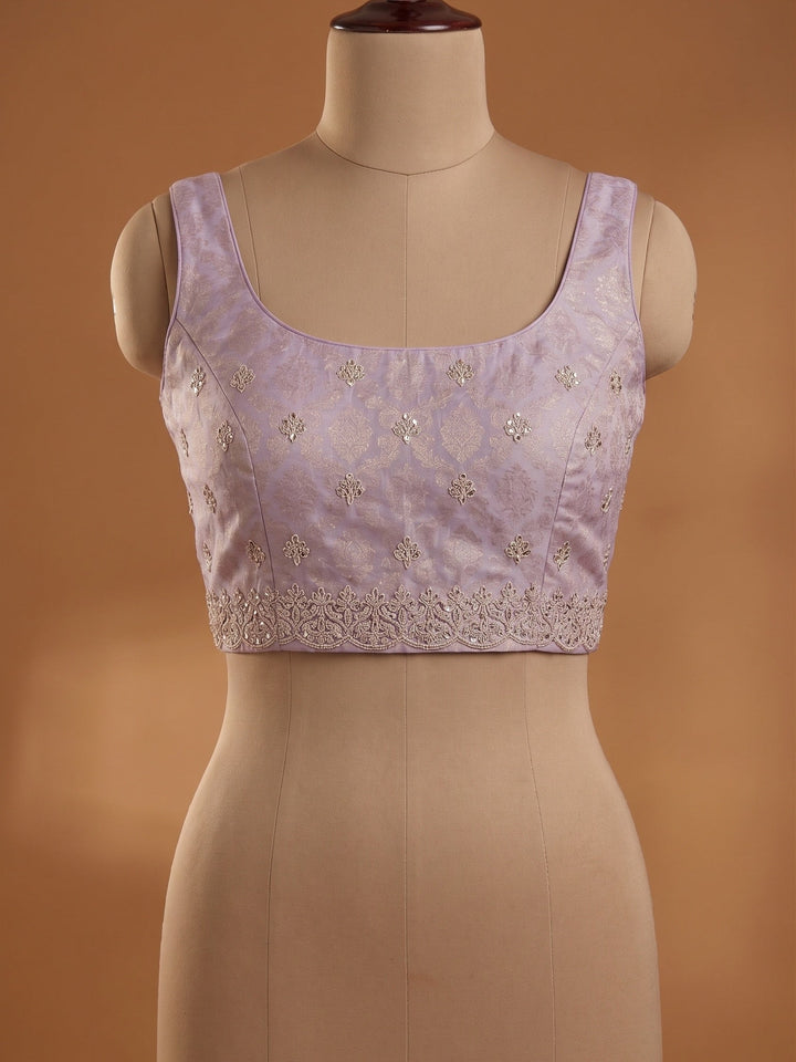 Lavender Stonework (Gold) Tissue Saree