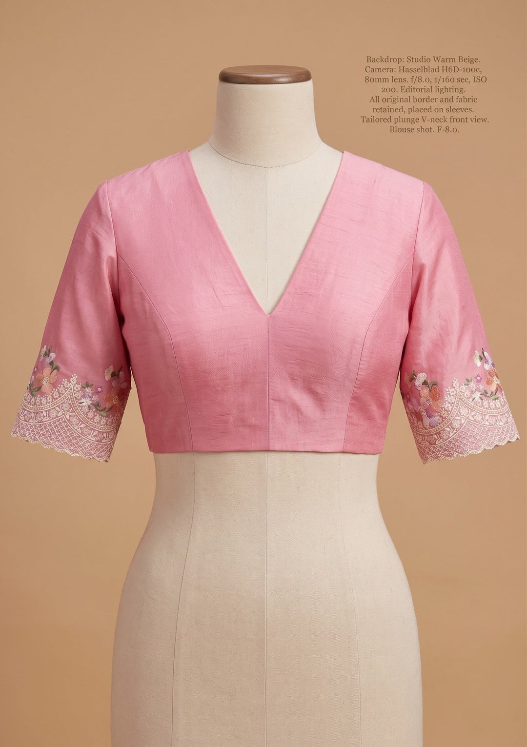 Pink Threadwork Tissue Saree