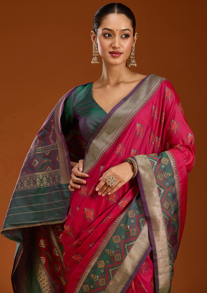 Magenta Pink Kanjivaram Art Silk Silk_Saree-Koskii