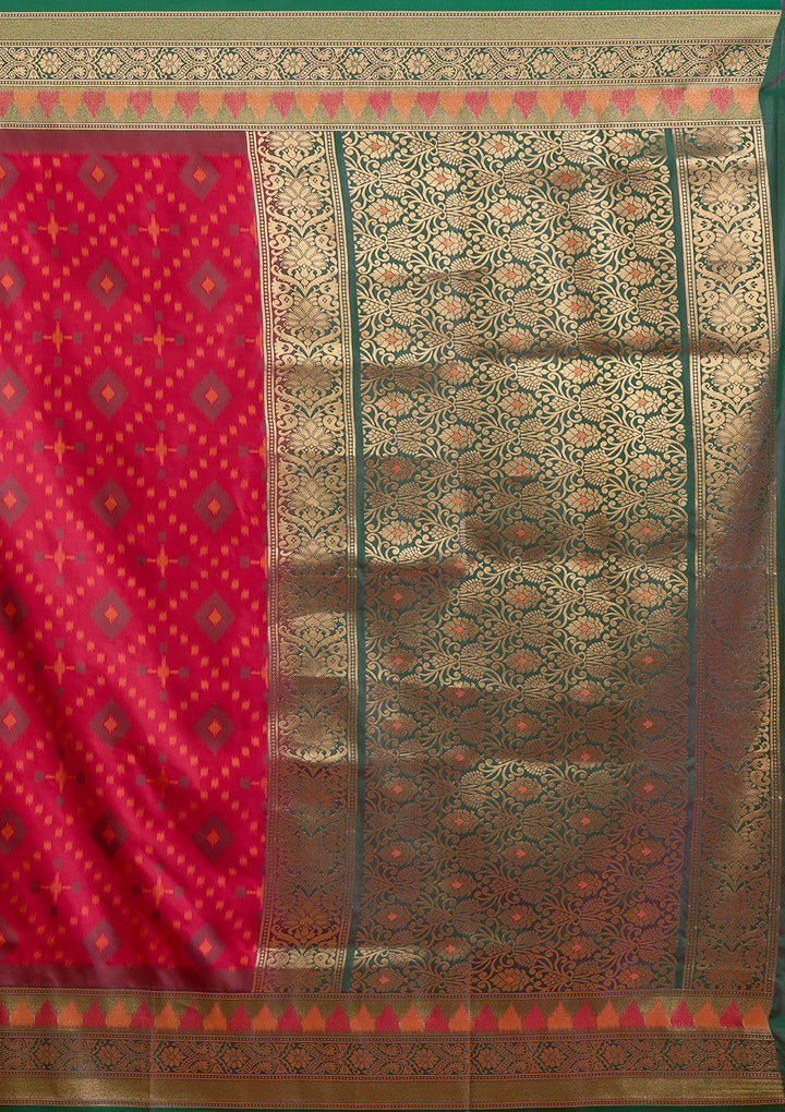 Rani Pink Pochampalli Silk Saree-Koskii