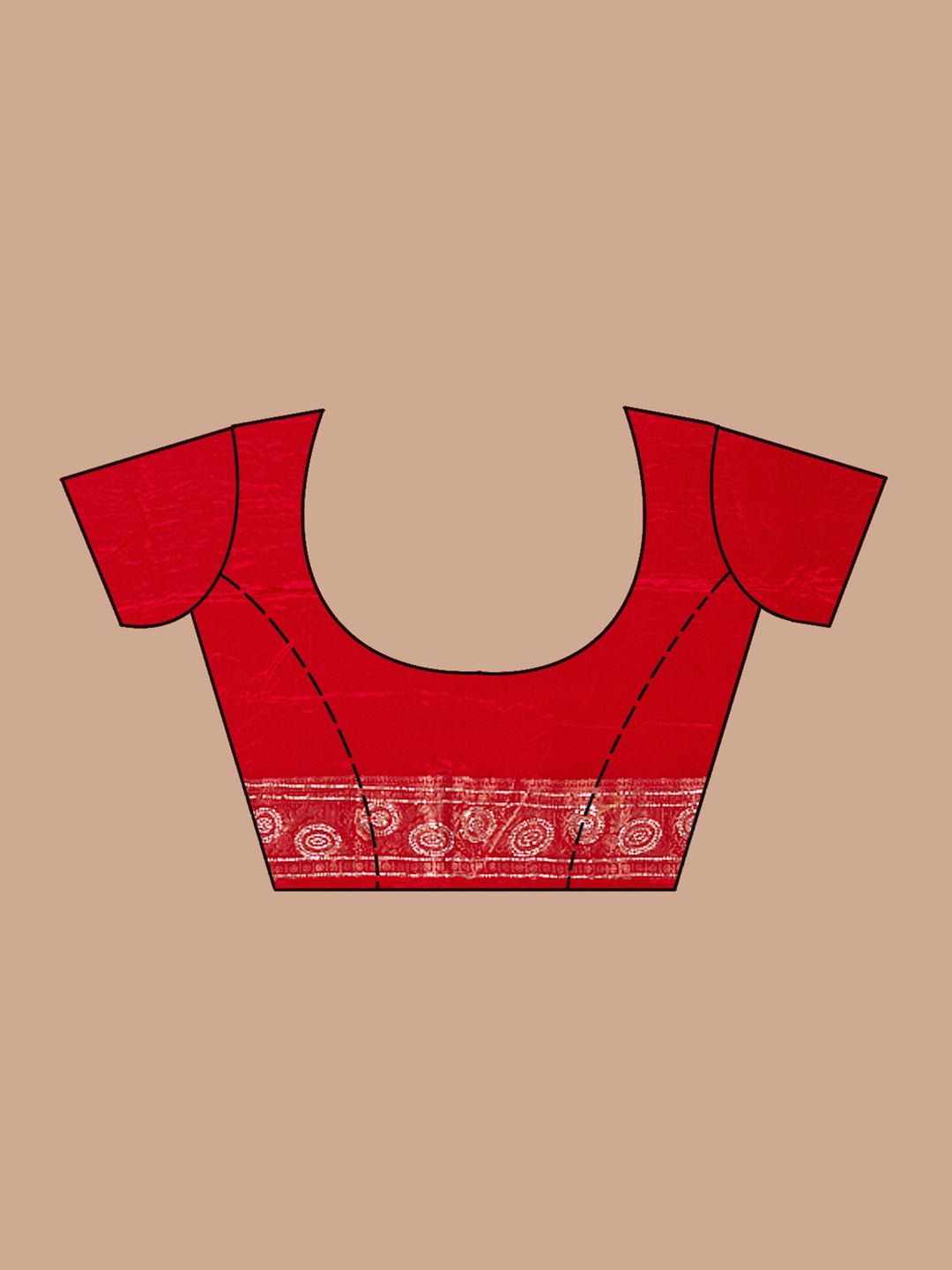 Red Stonework Silk Saree_koskii
