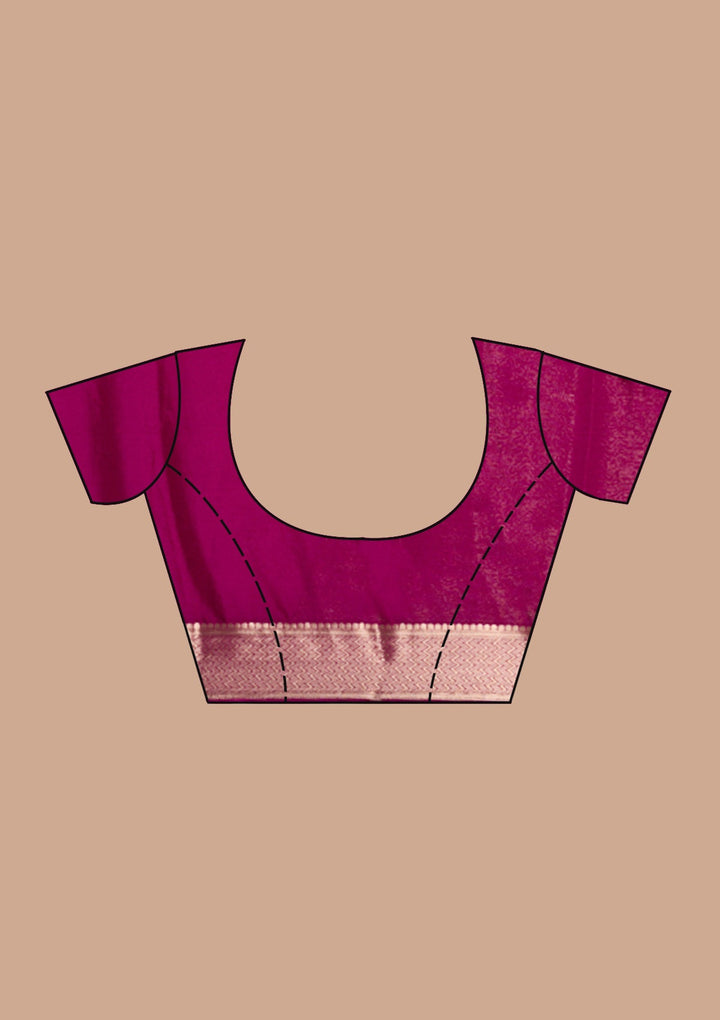 Magenta Pink Zariwork (Gold)  Silk Saree-koskii