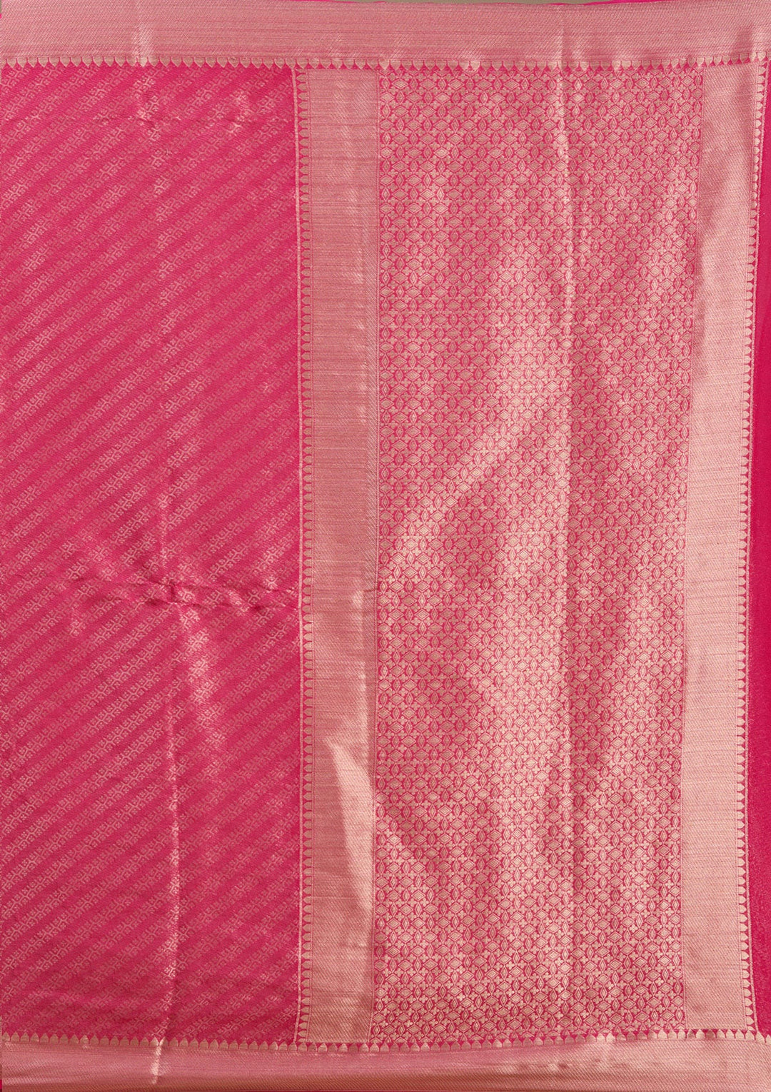 Rani Pink Zariwork (Gold) Georgette Silk_Saree-koskii