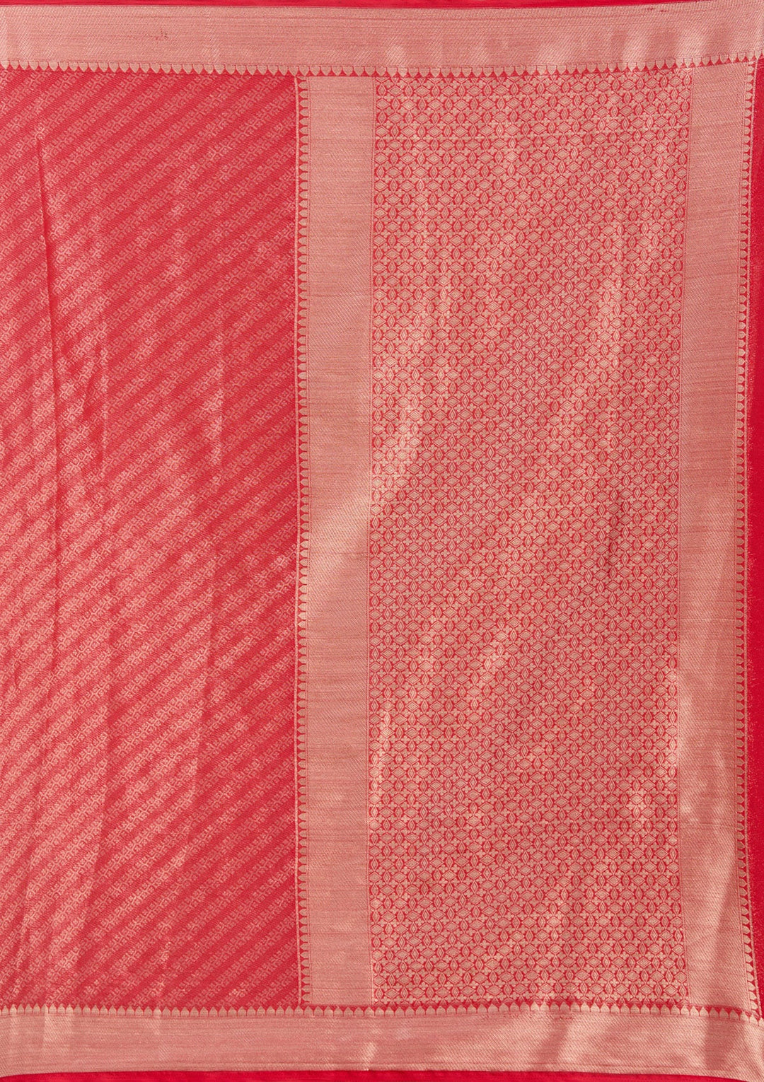 Red Zariwork (Gold) Georgette Silk_Saree-koskii