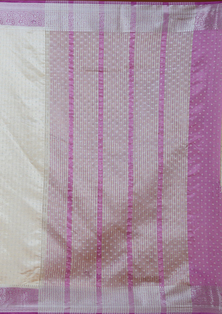 Cream Null Silk Silk_Saree_koskii