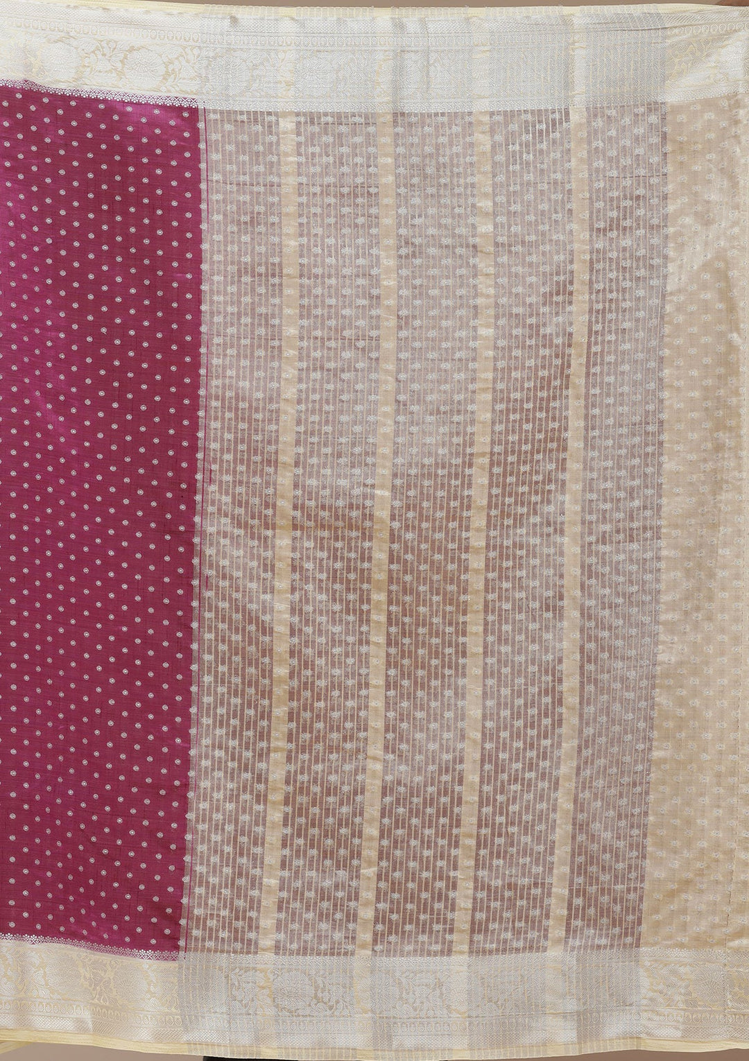 Wine Zariwork (Silver) Tussar Silk Saree_koskii
