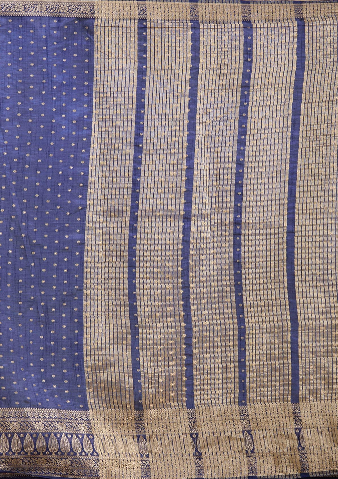 Navy Blue Kanjivaram Silk Saree-koskii