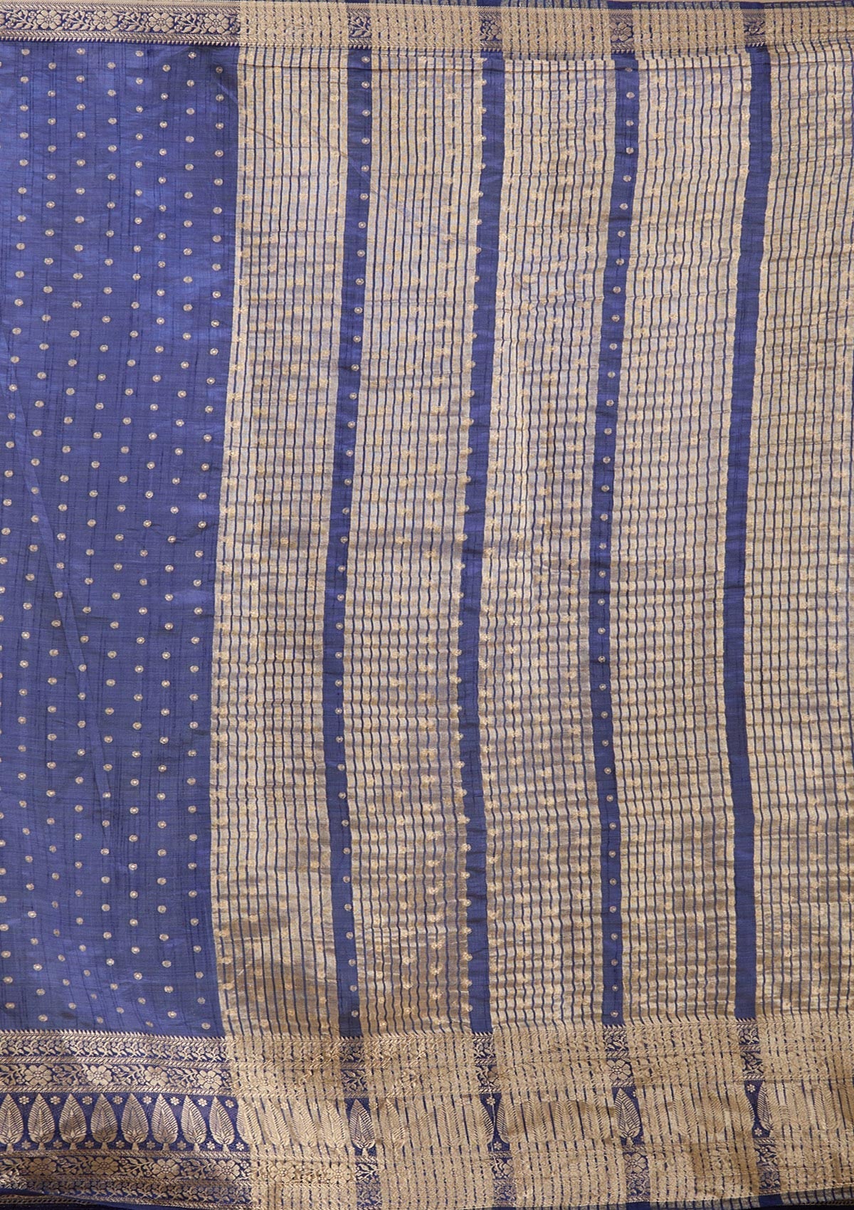 Navy Blue Kanjivaram Silk Saree-koskii