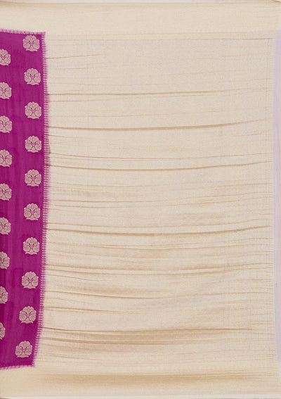 Wine Zariwork (Gold) Georgette Silk Saree-koskii