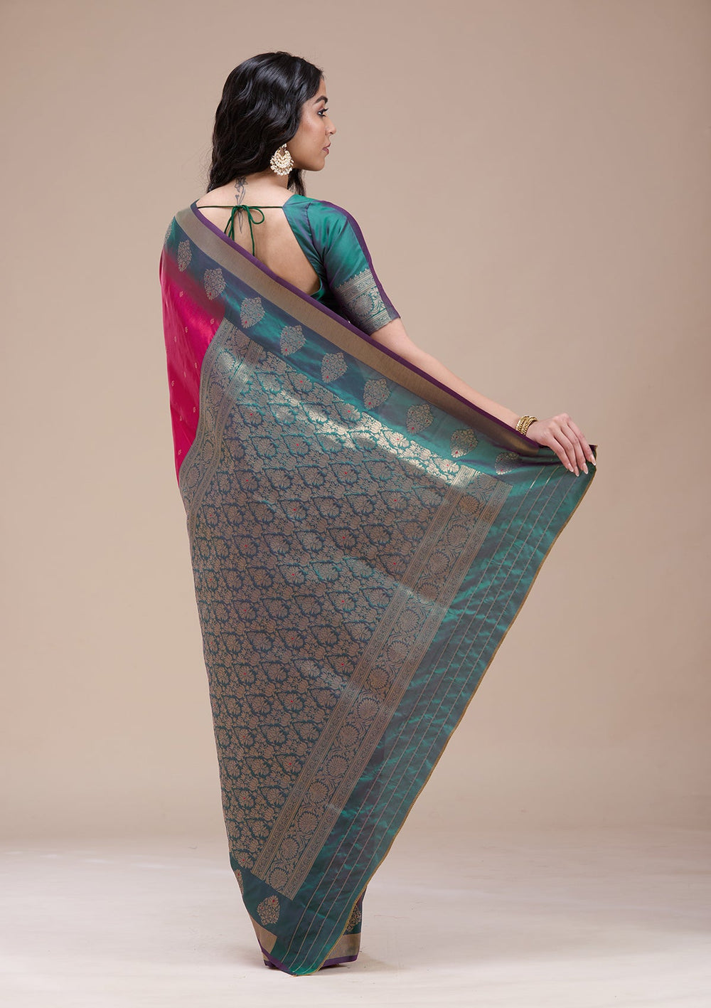 Rani Pink  Paithani Silk Saree-koskii
