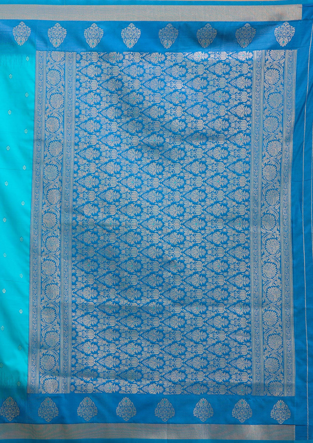 Turquoise Blue Paithani Silk Saree-koskii