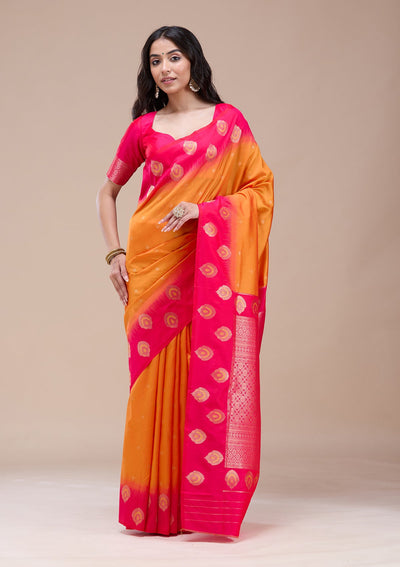 Orange Paithani Silk Saree-koskii