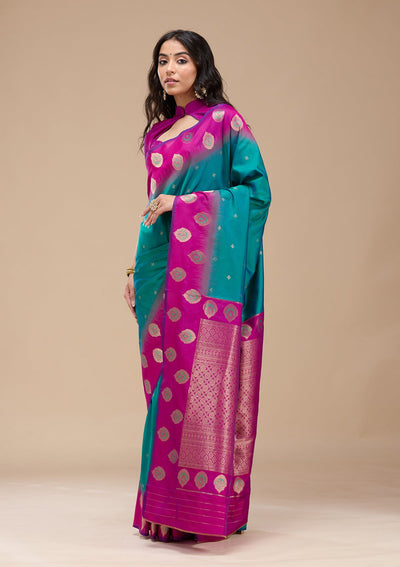 Rama Green Paithani Silk Saree-koskii