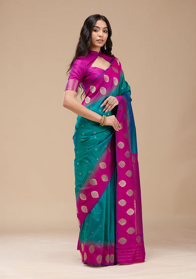 Rama Green Paithani Silk Saree-koskii