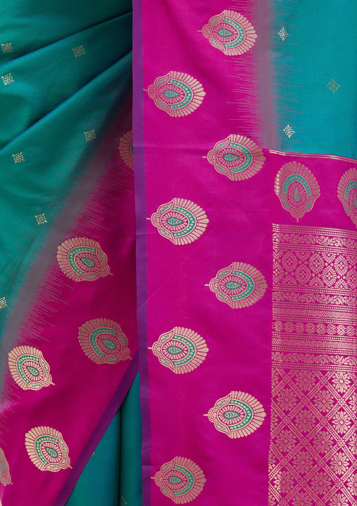 Rama Green Paithani Silk Saree-koskii