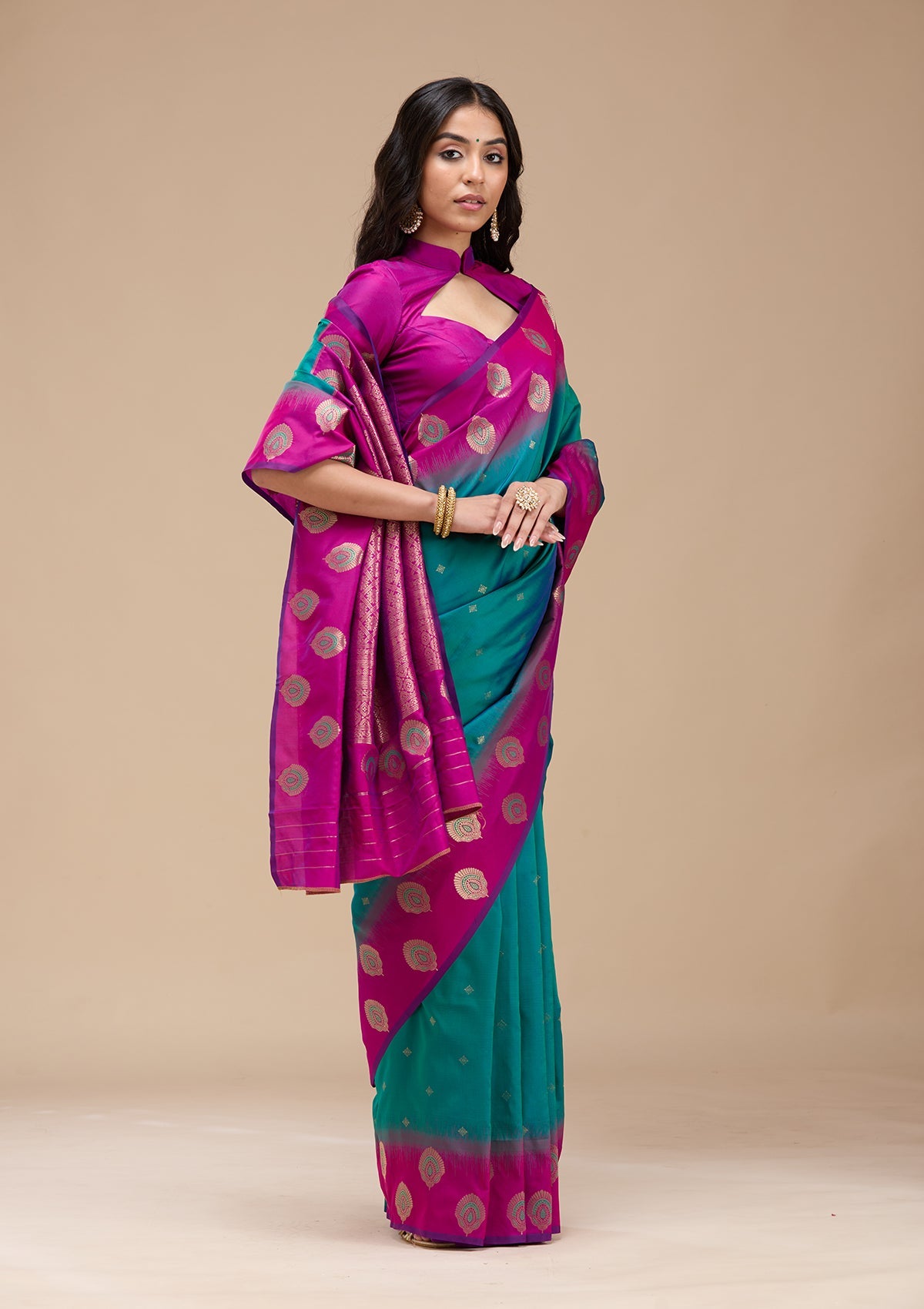 Rama Green Paithani Silk Saree-koskii