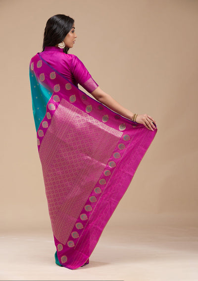 Rama Green Paithani Silk Saree-koskii