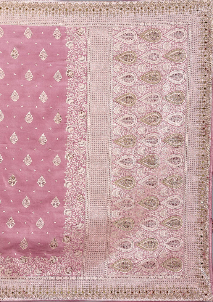 Mauve Stonework Silk Saree_koskii