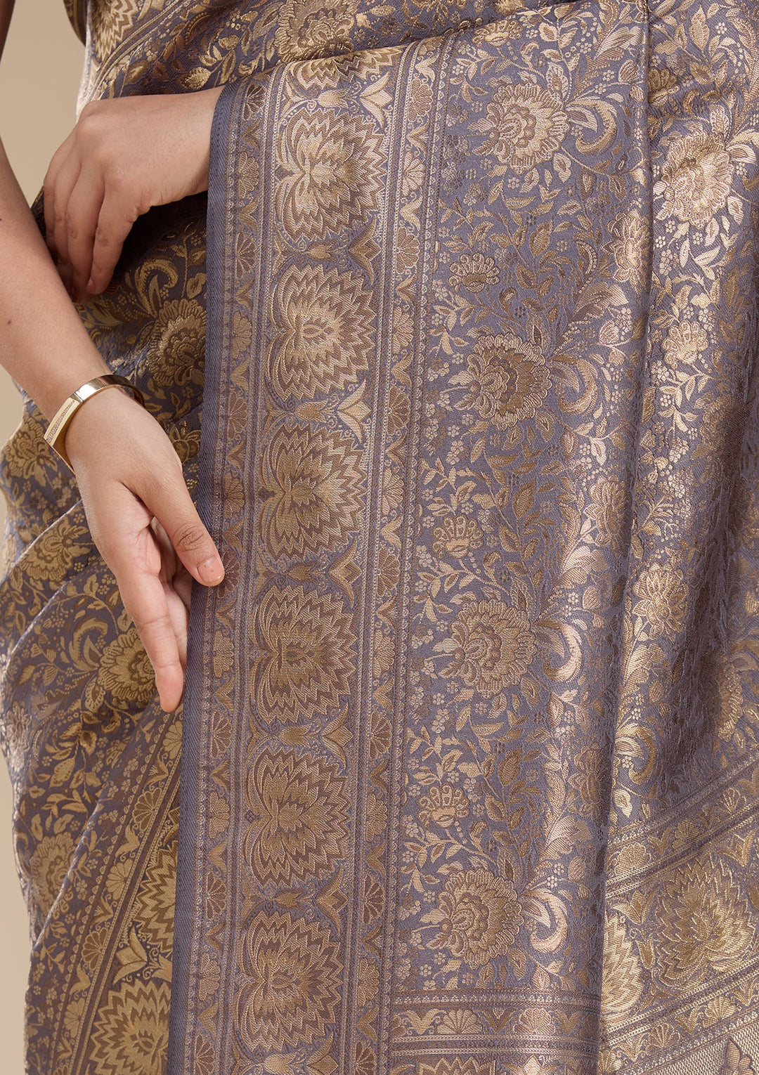 Lavender Banarasi Silk Saree-koskii