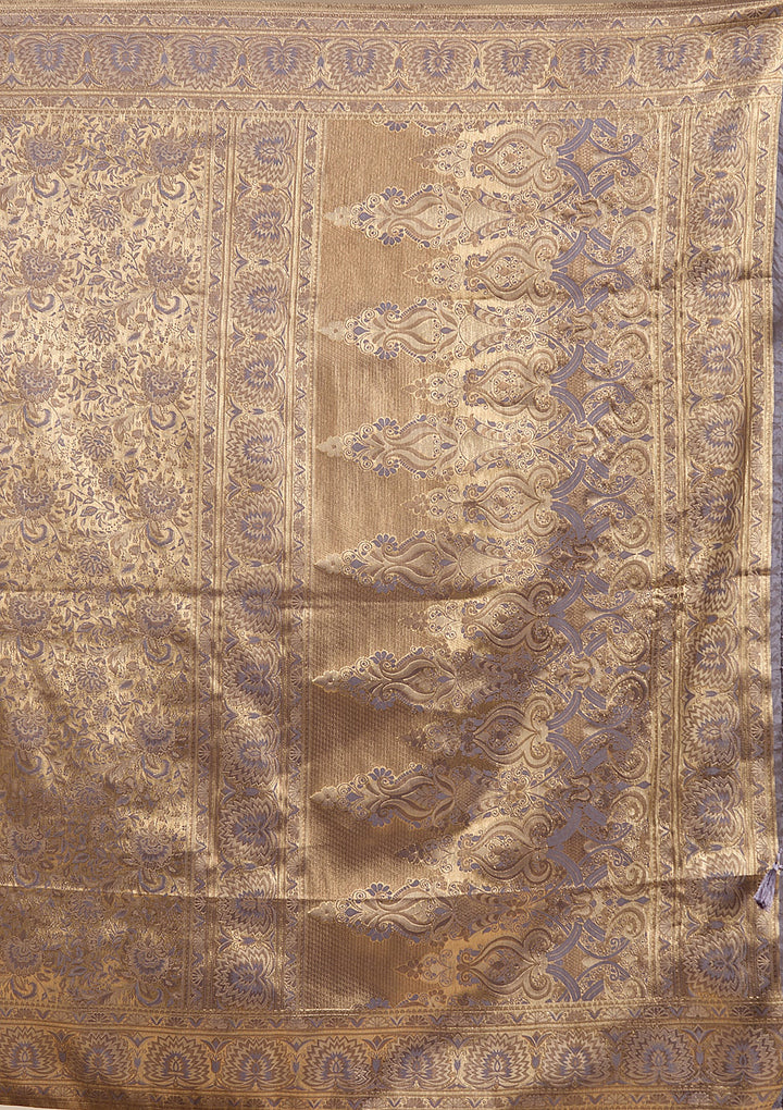 Lavender Banarasi Silk Saree-koskii