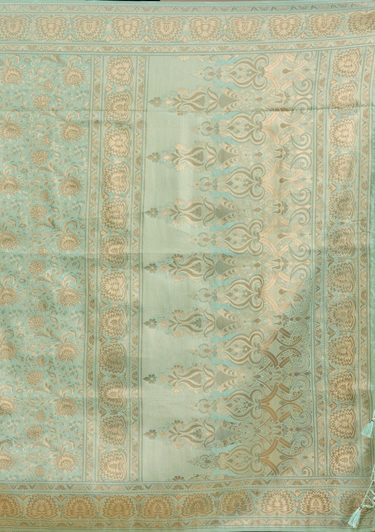 Sky Blue Banarasi Silk Saree-koskii