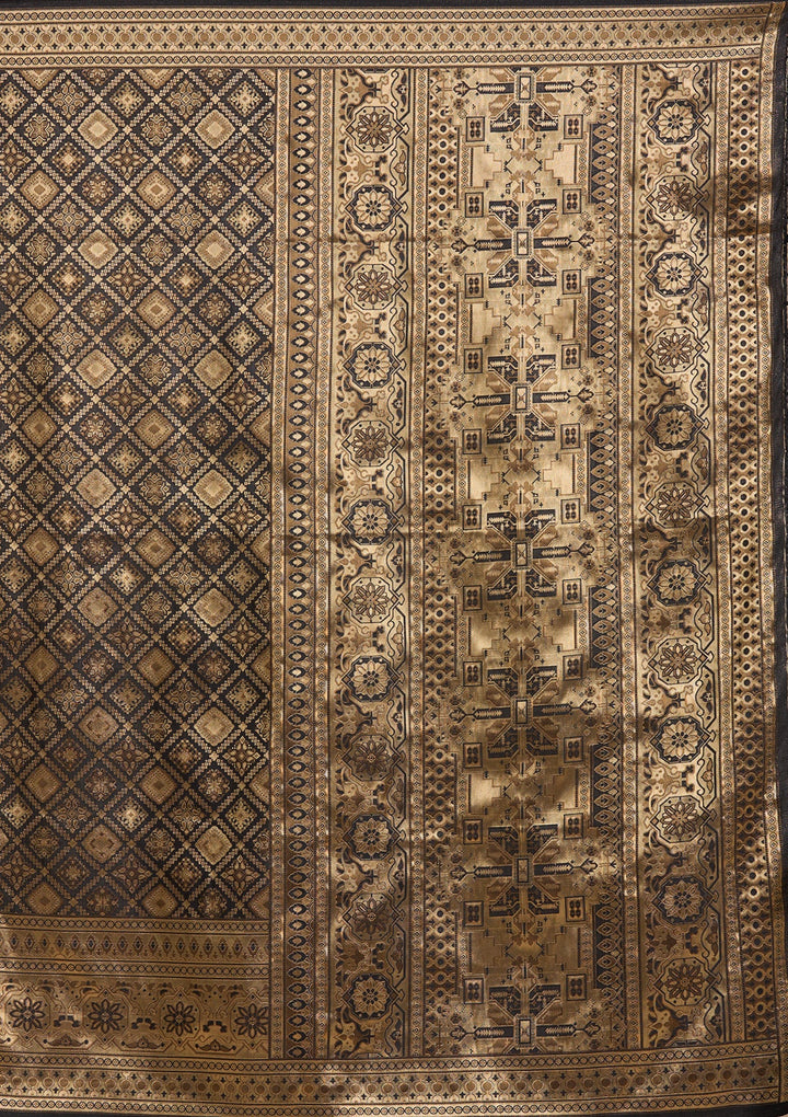 Black Banarasi Silk Saree-koskii