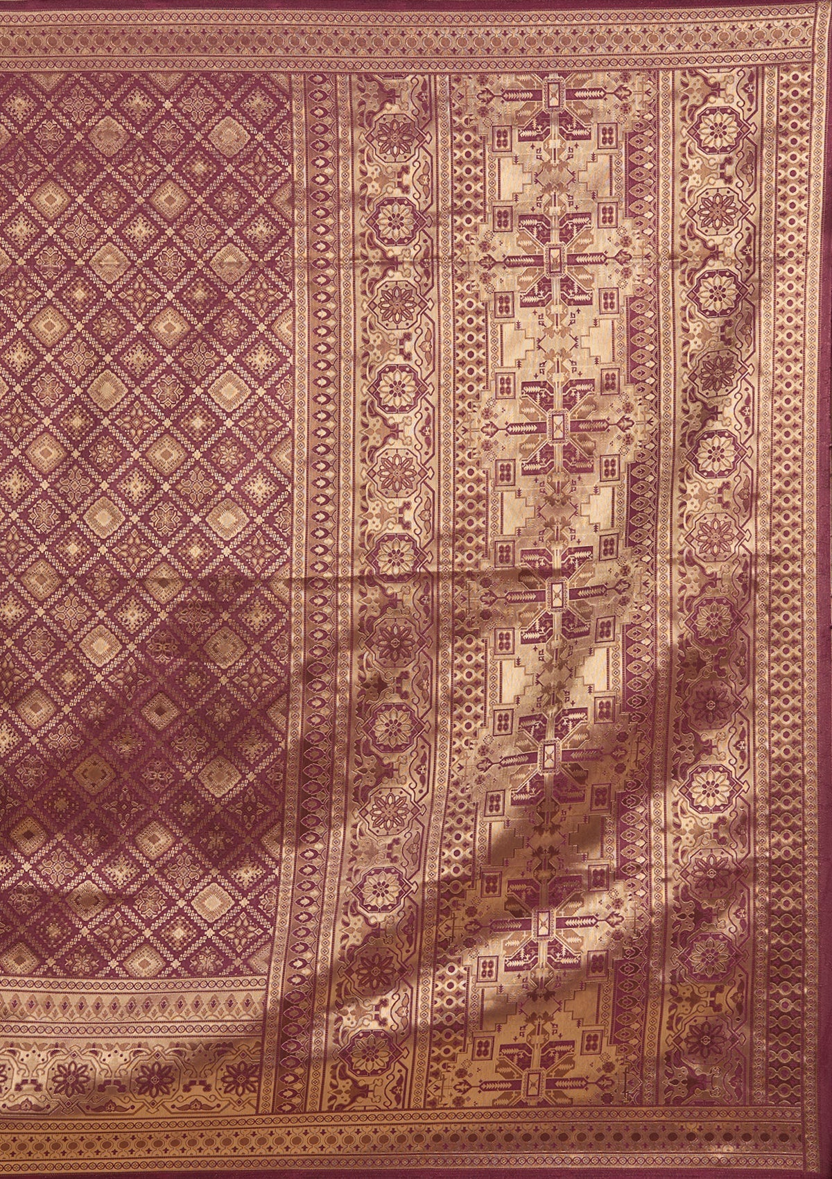 Brown Banarasi Silk Saree-koskii