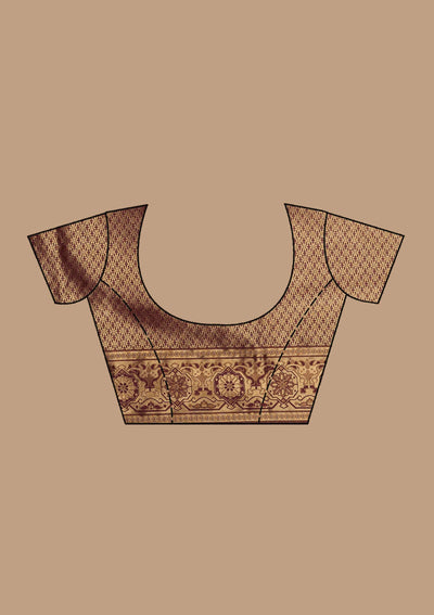 Brown Banarasi Silk Saree-koskii