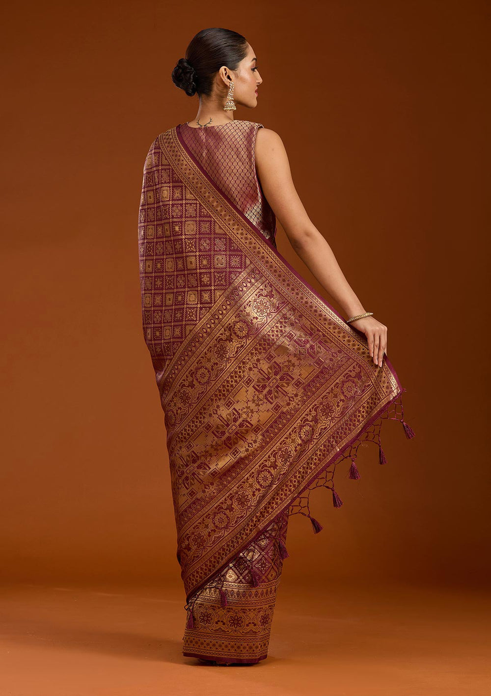 Maroon Zariwork Art Silk Saree-Koskii