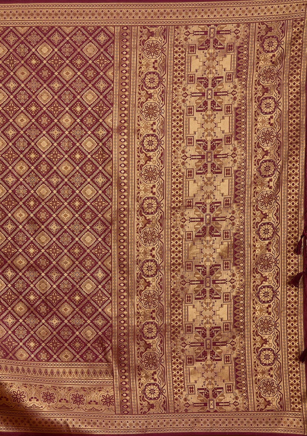 Maroon Zariwork Art Silk Saree-Koskii