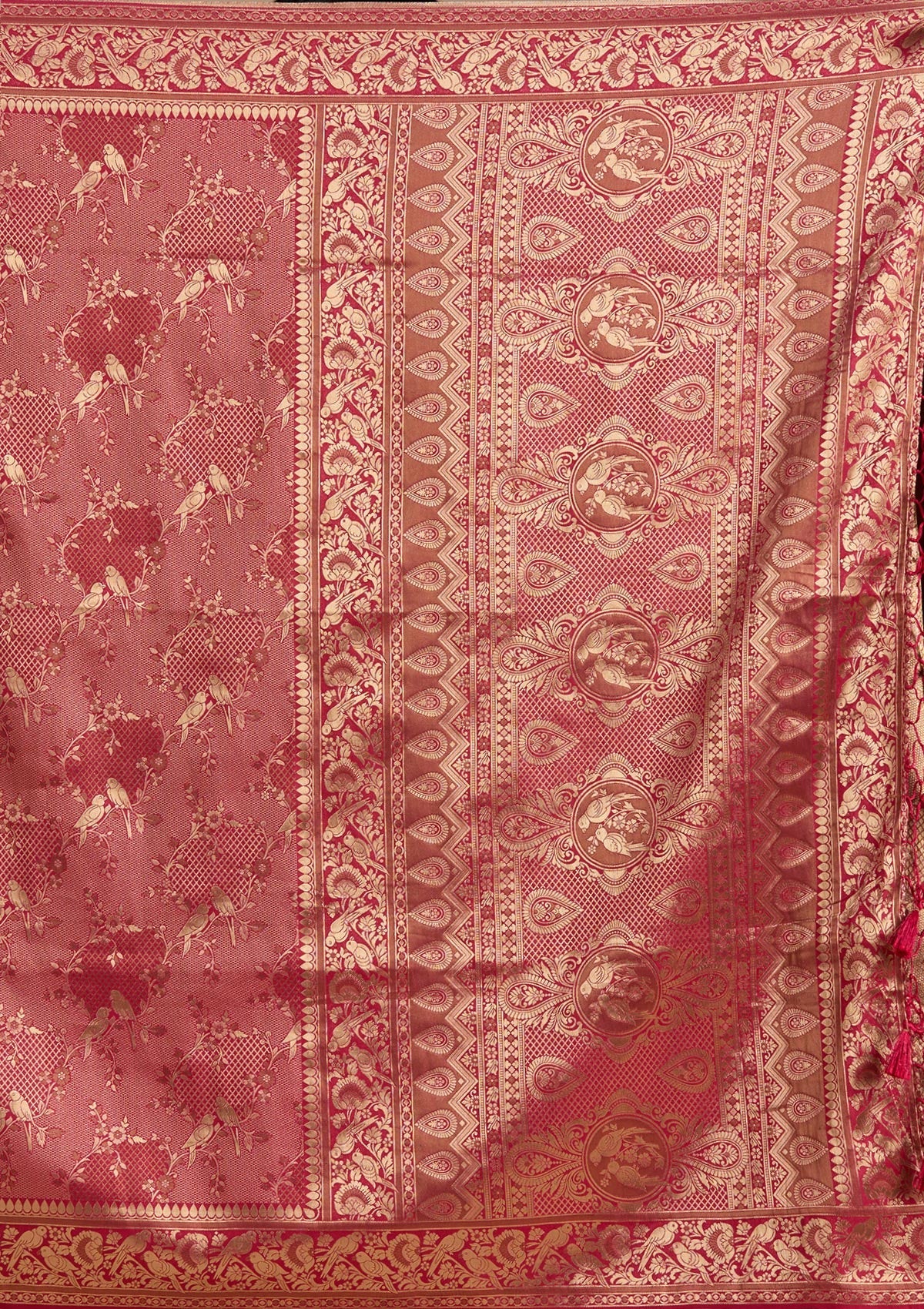 Maroon Banarasi Silk Saree-koskii