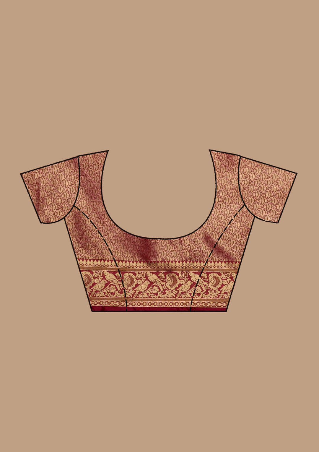 Maroon Banarasi Silk Saree-koskii